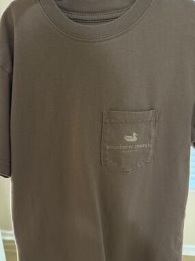 Southern Marsh Chocolate Brown Pocket Tee with Logo